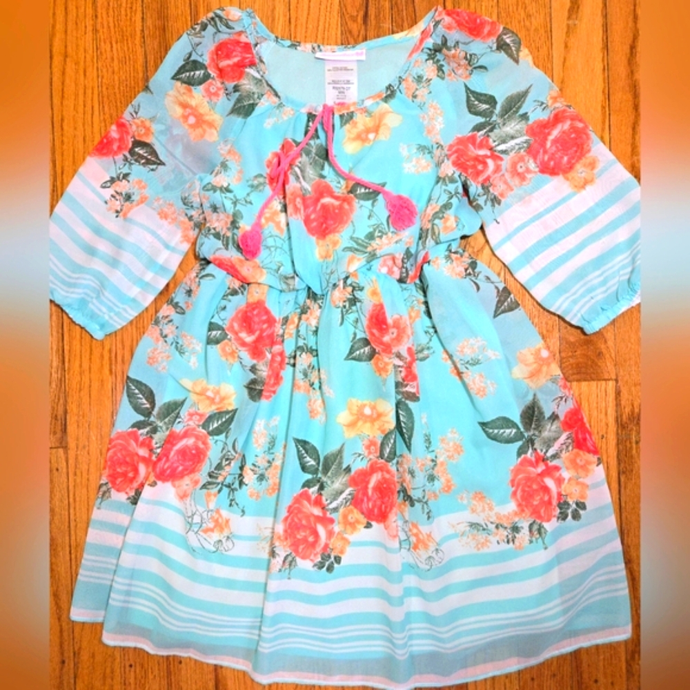 Size 6 Bonnie Jean Dress with Floral Accents